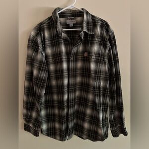 Carhartt Men's Dark Plaid Button Down Shirt